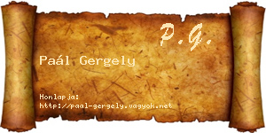 Paál Gergely névjegykártya